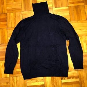Joseph A Blue Turtleneck Sweater Soft Knit Design